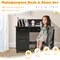 Costway Kids Wooden Study Desk & Chair Writing Table w/Drawer Storage Cabinet